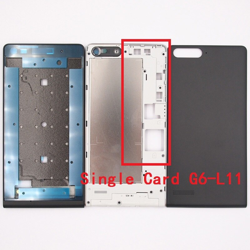 BaanSam Front Frame Middle Frame Battery Door Back Cover Housing Case For Huawei Ascend G6 G6-L11 Special Version: Black