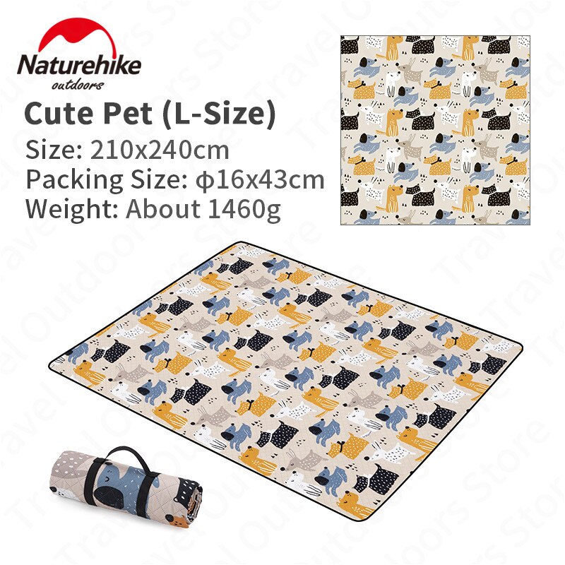 Naturehike-Manta de Picnic ultraligera estampada, Alfombra de Picnic portátil a prueba de humedad, esterilla de playa de 670g, cojín lavable para jardín y parque: Cute Pet L