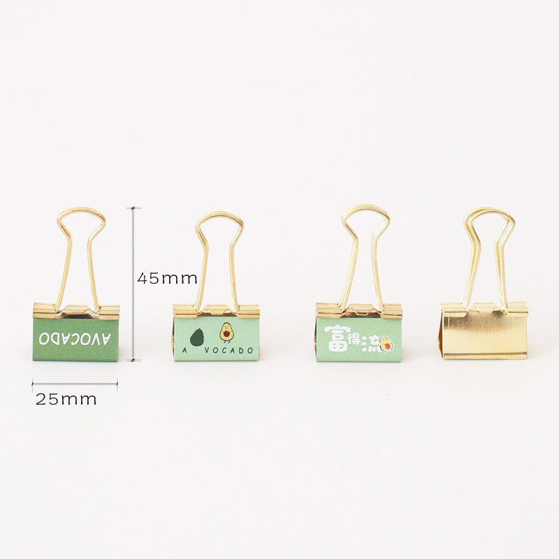 Tutu 6 stk /æske guld avocado sæson frugtbinderklemme metalbinderclips fotos billetter noter brev papirklip  h0327