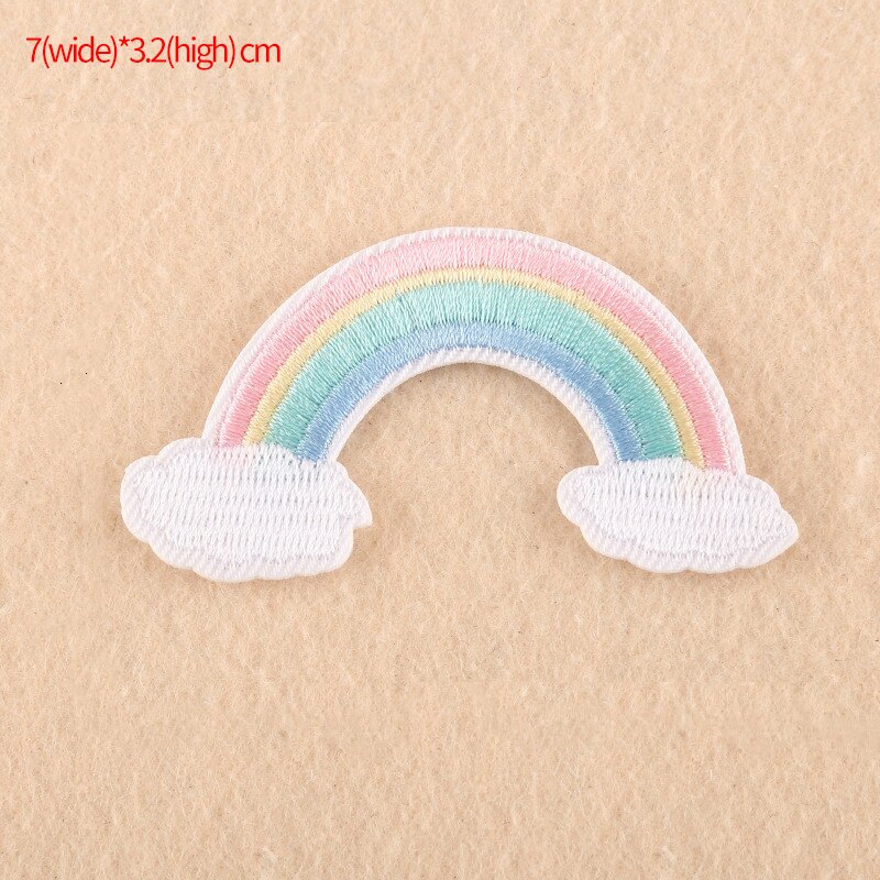 Fantasy girl heart rainbow moon meteor embroidery cloth stick ironing hand ledger decorative clothing T-shirt broken patch stick: Pink