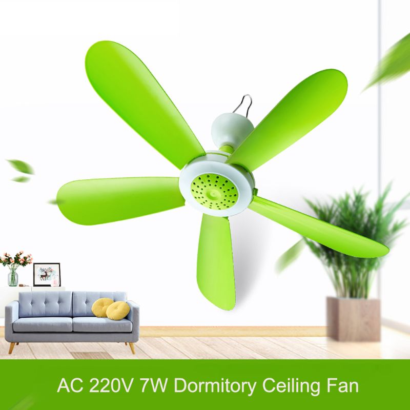 7W 5 Bladeren Mini Stille Fans Huishouden Slaapzaal Bed Elektrische Opknoping Fan Energiebesparing Cooling Plafond Ventilator