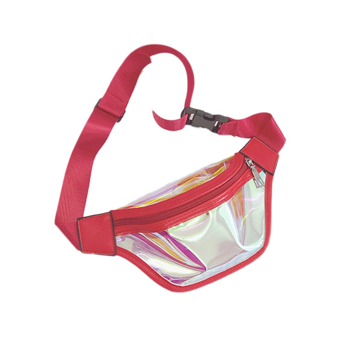 Doorzichtige heuptas voor kinderen, glanzende heuptas, waterdichte reistas, heuptas, outdoor boodschappentassen van pvc: Rood