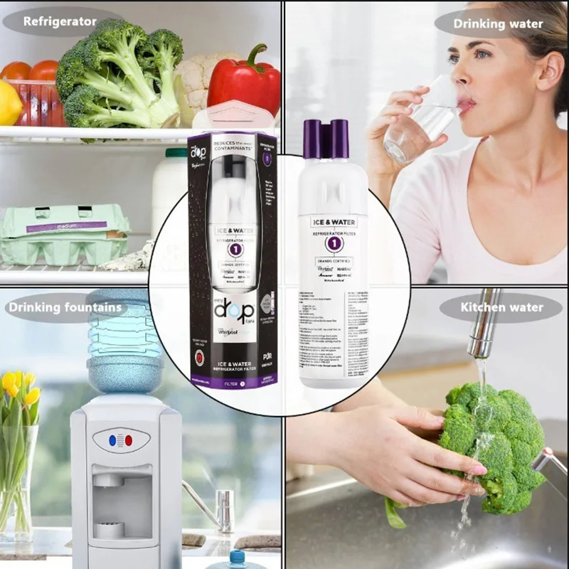 Filter1 Replacement Refrigerator Water Filter EDR1RXD1 or W10295370A Cartridge PBRFWB2L for System Model P8WB2L And EDRD101G1W