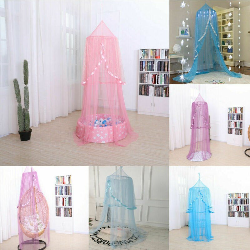 Newest Hanging Kids Baby Bedding Dome Bed Canopy Cotton Mosquito Net Bedcover Curtain For Baby Kids Reading Playing