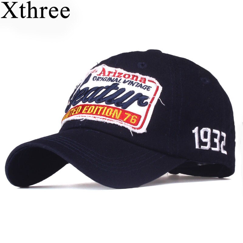 Xthree algodão boné de beisebol masculino casual snapback chapéu para mulher casquette carta bordado gorras