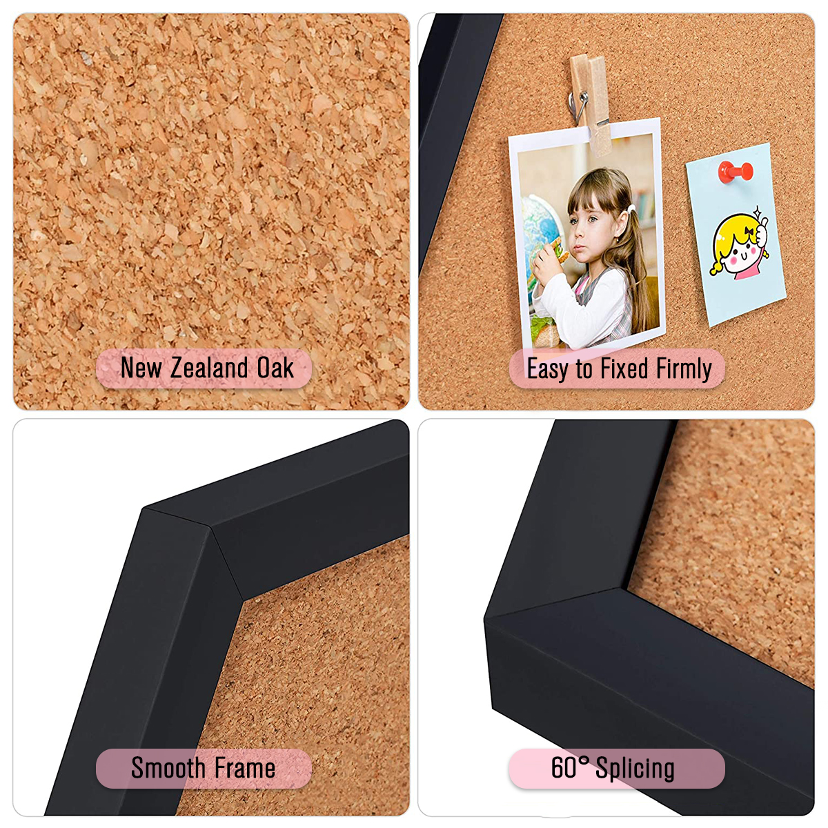 Neue Stil Gleichseitiges Hexagon Kork Bord innovativ Nachricht Bord Stift Bretter Holz Rahmen Dekorative Postkarte Zauberstab Bekanntmachung Gremium