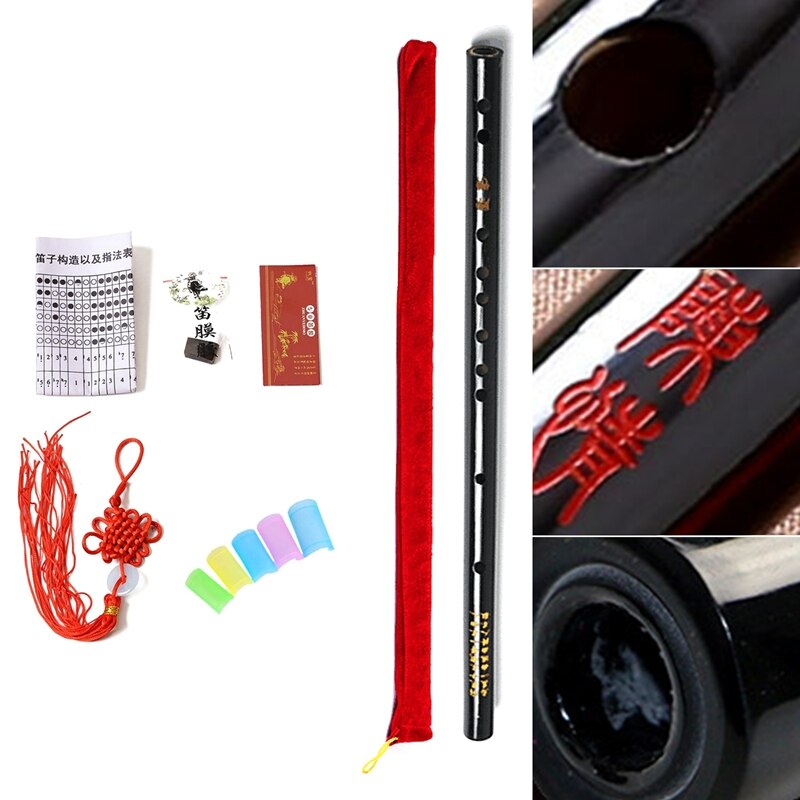 Dizi Flute - Traditional Chinese Bamboo Instrument - 6 Finger Holes - Beginner Soprano Recorder