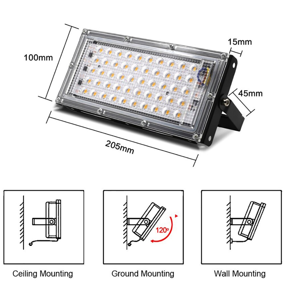 50W UVC LED Sterilizer Strip Ultraviolet Germicidal Irradiation Indoor Outdoor 110V/220V UV Sterilization Lamp Disinfection