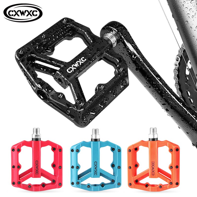 CXWXC ultralight flat mountain bike pedal nylon bicycle pedal mountain bike platform pedal 3 sealed bearing bicycle pedal
