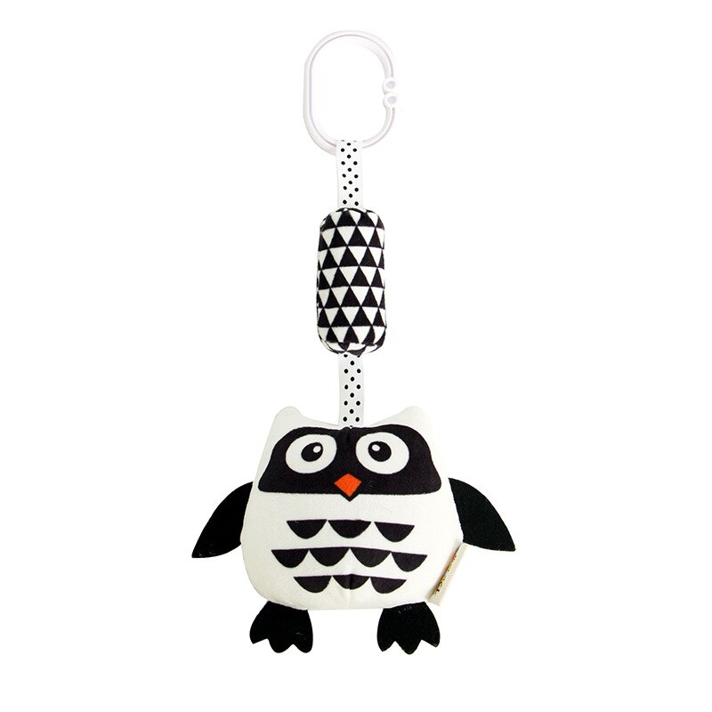 Animal Model Zwart En Wit Windgong Baby Speelgoed Neonatale Vsion Inspirerende Trolley Windgong Hanger Baby Cadeau: owl