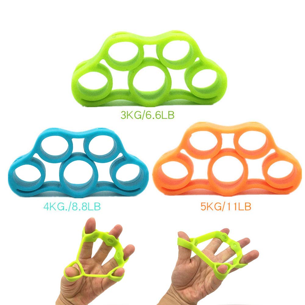Finger Stretcher Hand Resistance Bands Hand Extensor Exerciser Finger Grip Strengthener for Exercise Guitar &Rock Climbing