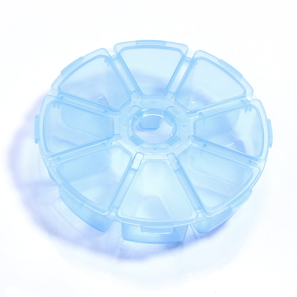 Runde Kunststoff transparent Lagerung Kasten Schmuck Perlen Container Angeln Werkzeuge Zubehör Kasten Kleine Gegenstände Kleinigkeiten Organizer fallen: Grün