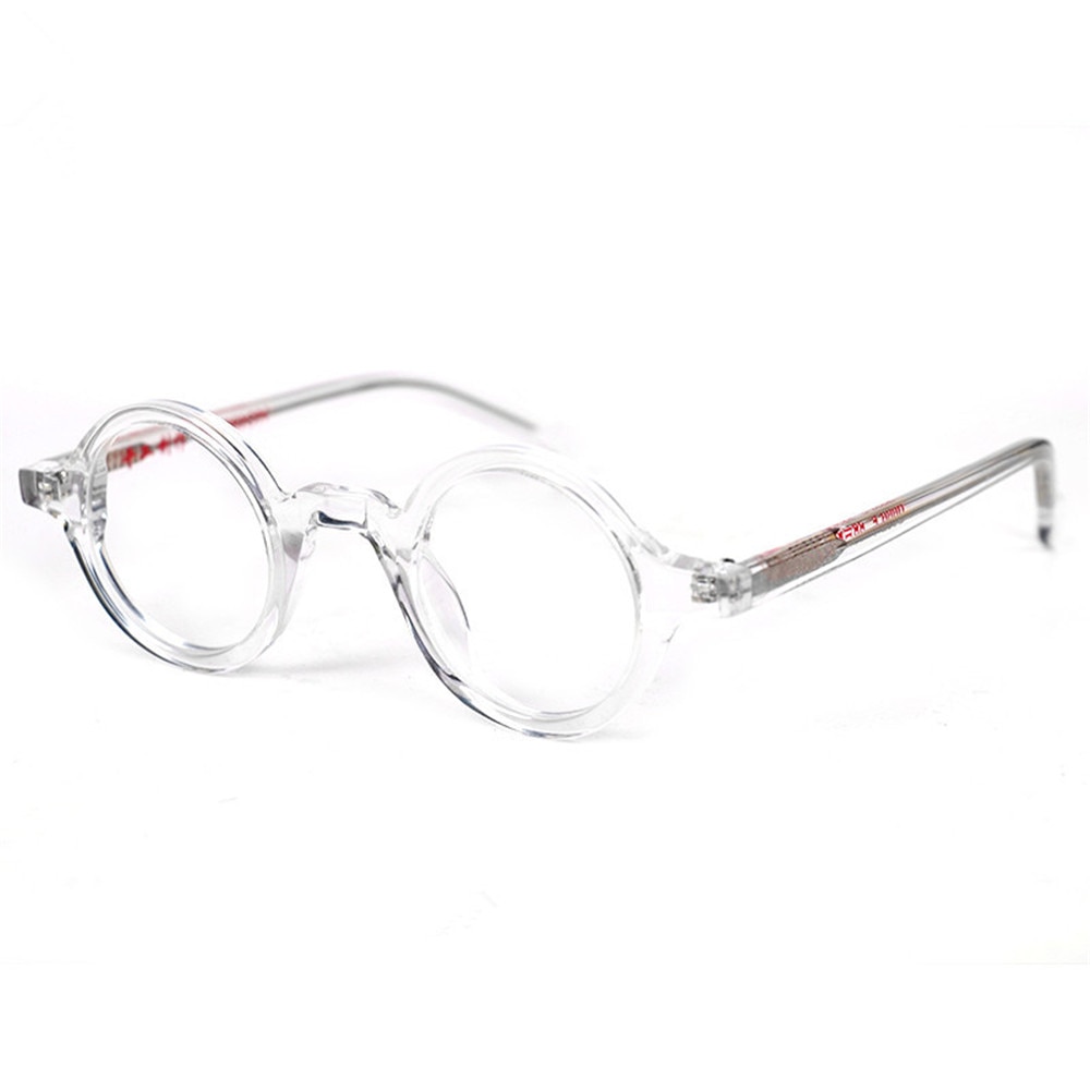 Marcos redondos de anteojos Vintage de 38mm, gafas hechas a mano de madera, pequeños