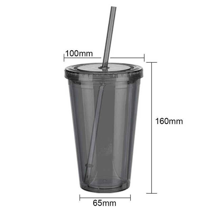 Roestvrij Staal Koffie Mok 500Ml Mok Met Deksel Bier Mokken Voor Thee Cup Metal Drinken Stro Drinken Stro reizen Cups #25: black1