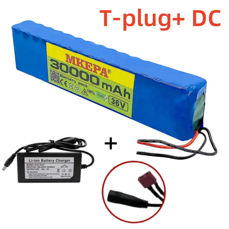 10S3P 36V 30000mAh 100% nowy akumulator litowo-jonowy odpowiedni do produktów elektrycznych, takich jak akumulator do skuterów: Burgundowy