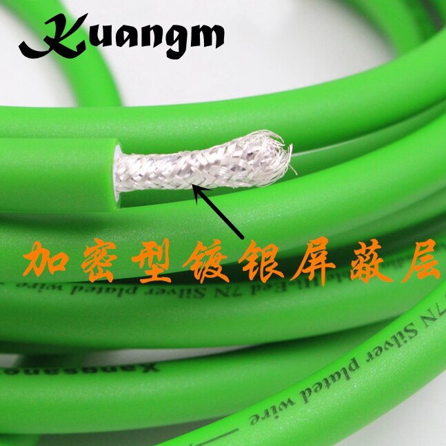 Kuangm Hifi audio 8.3mm 7N OFC silver plated 2 cores AMP CD player Speaker Audio Interconnector Bulk signal cables