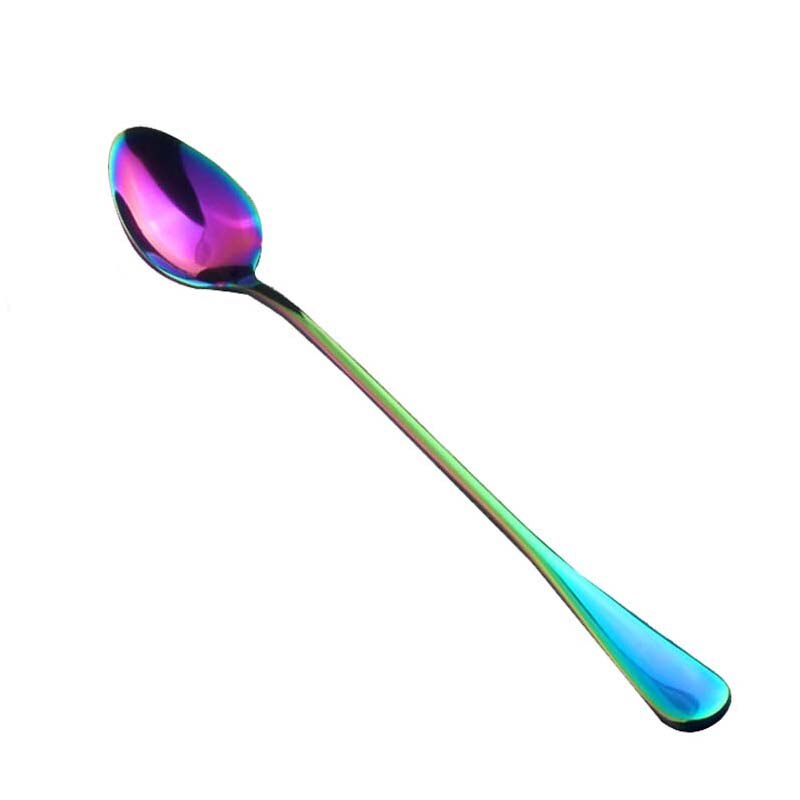 FHEAL 1 st Rvs Regenboog Koffie Lepels Lange Steel Mengen Roeren Thee Lepels Servies set Christmas: Sharp Head