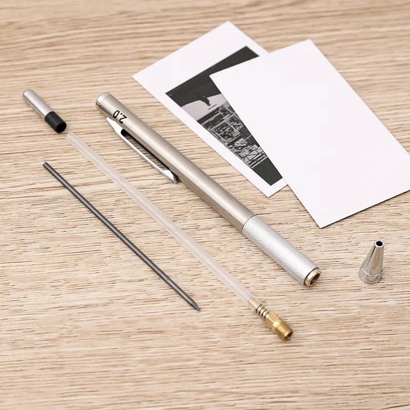 Metal Mechanical Pencil 0.3/0.5/0.7/0.9/1.3/2.0mm HB Leads Replaceable Refills Art Writing Drafting Drawing Home School Supplies