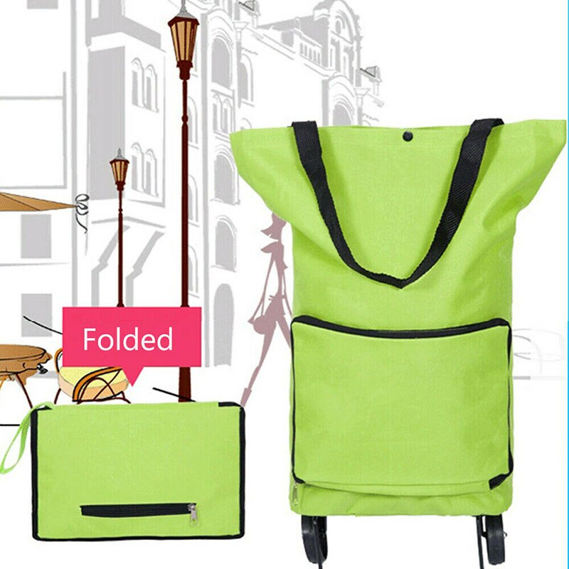 Portable Wheeled Bag High Capacity Supermarket Folding Shopping Bag Trolley Cart Handle Bag Casual Tote Bag Bolsos Sac A Main