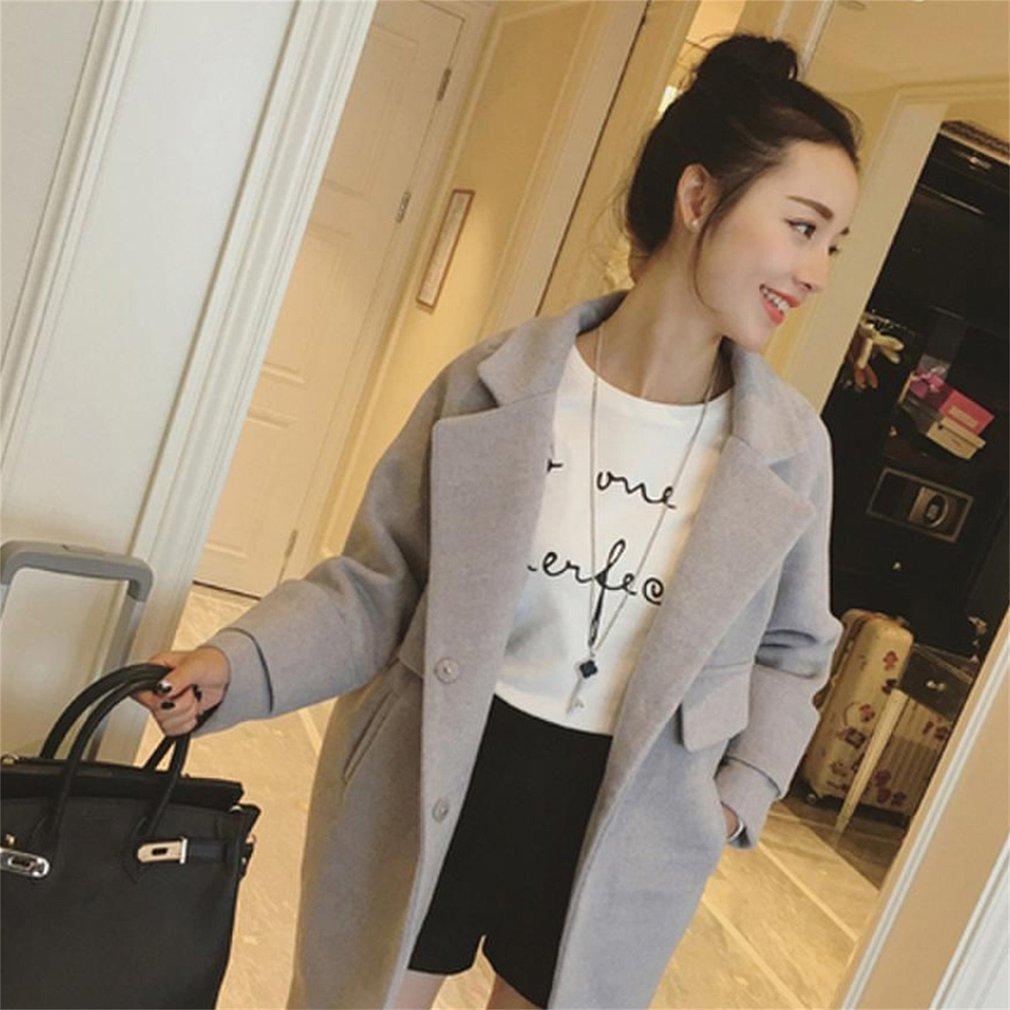Trendy Women Winter Warm Lapel Slim Trench Parka Outwear Coat Jacket LN