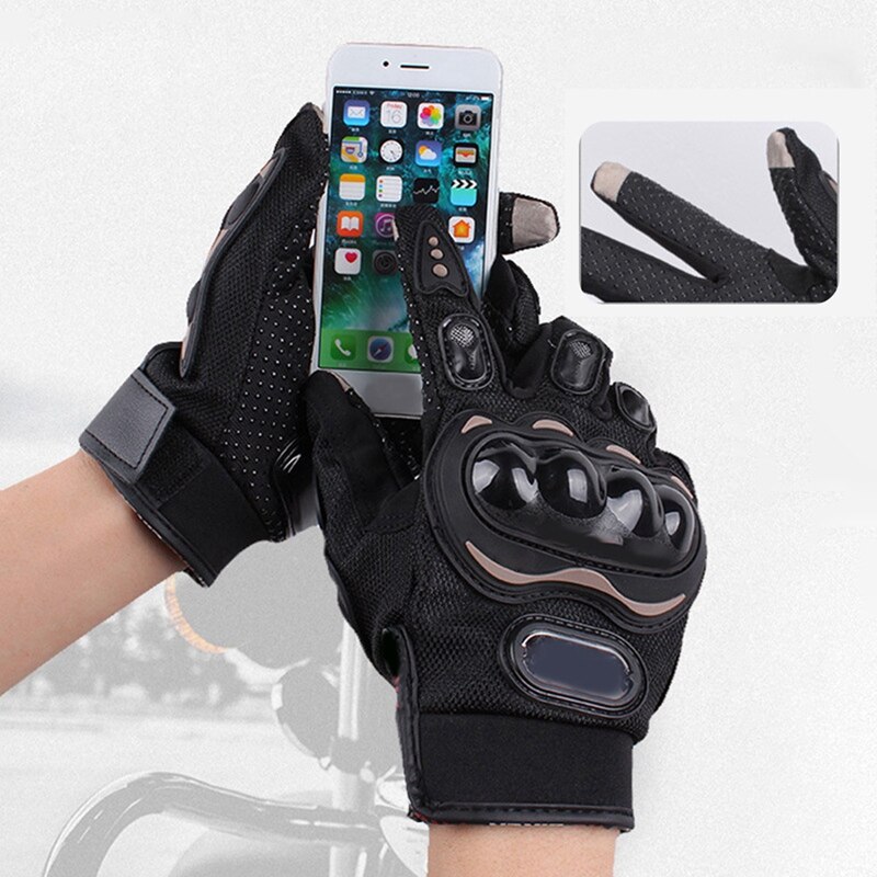 Druk Sn Lederen Motorhandschoenen Motocross Handschoenen Gear Moto Biker Racing Hard Knuckle Volledige Finger Glove Mens Xl