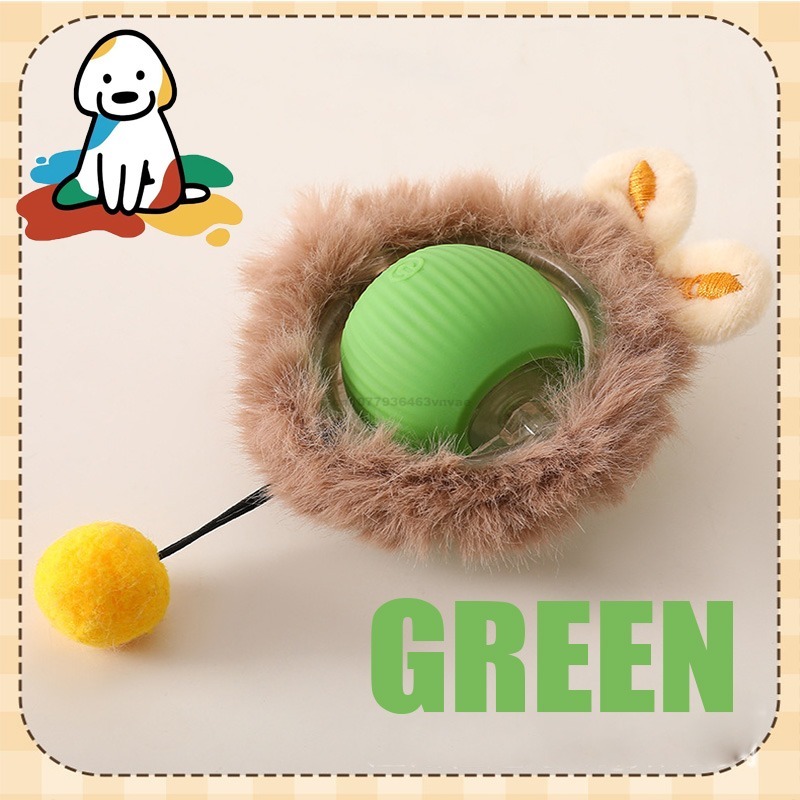 Pelota eléctrica para gatos, pelota rodante automática, cola de imitación, juguete interactivo recargable para mascotas, entrenamiento para perros y gatos, juguetes para mascotas con ratón de imitación: YELLOW
