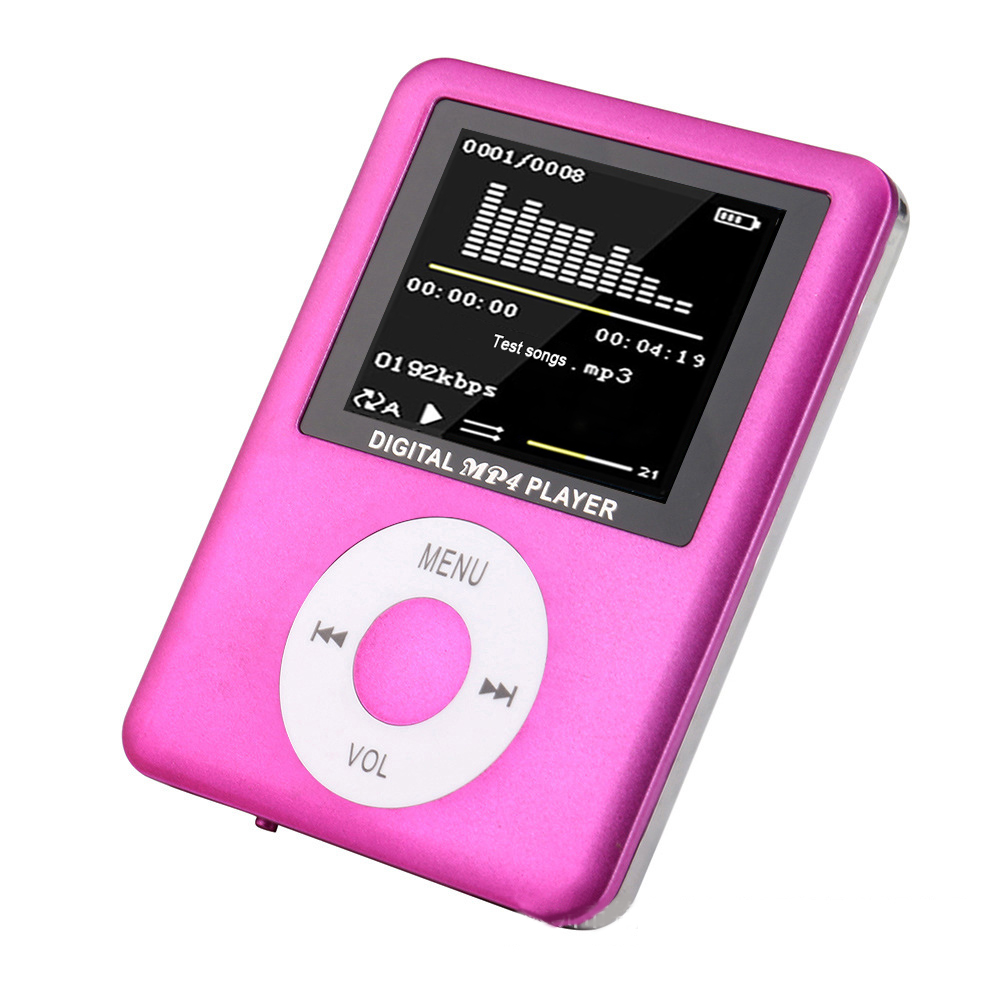Novedad de , reproductor de música MP4 con pantalla LCD de tercera generación, Ultra delgado reproductor multimedia, compatible con tarjeta TF/SD: Rosa