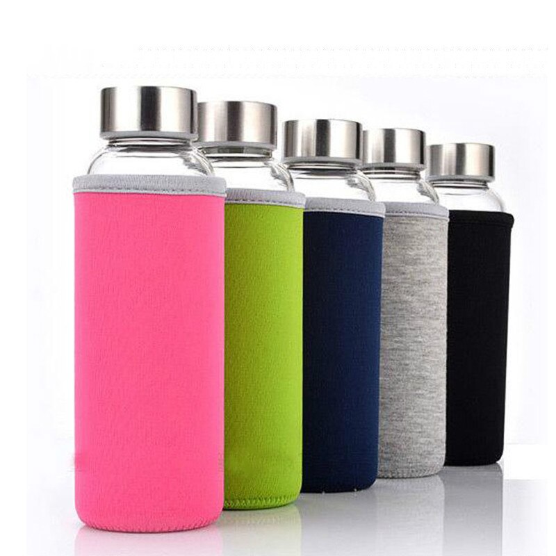 borosilicate glass bottle milk bottle crystal water bottle Water Bottle sport Travel drinking water bottle cold water bottle