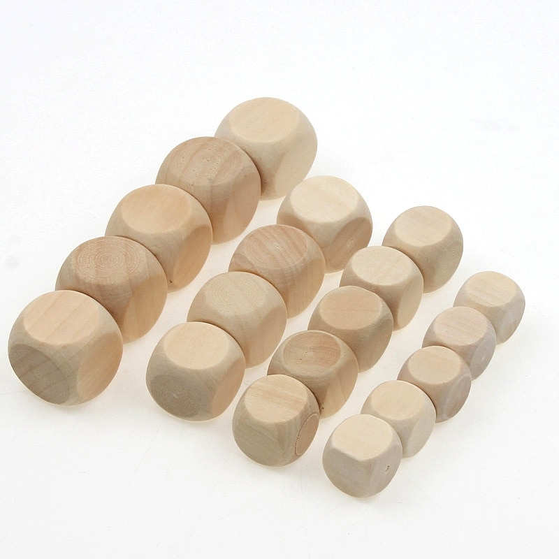 14/16/18mm Solid Blocks Square Wooden DIY Wood Art Crafts Embellishment for Wedding Christmas Home Decoration Woodwork