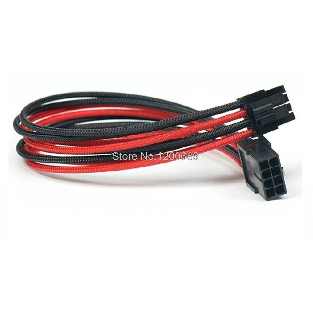 8 Pin ATX 30cm Extension Cable Wire Cord Black Red Sleeved for PSU Power Supply