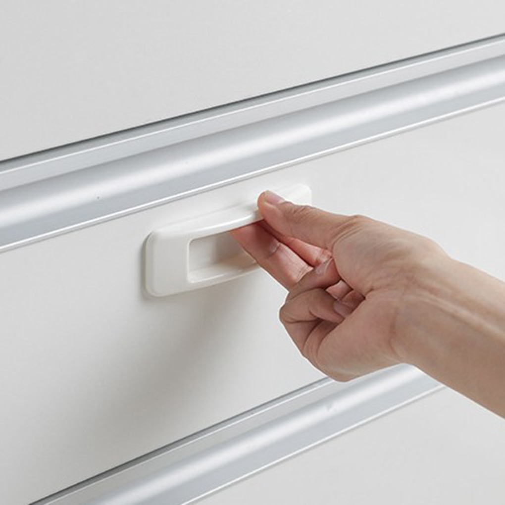 2pcs/set Self-adhesive Plastic Sliding Door Pull Window Handle Cupboard Cabinet Kitchen Drawer Knobs Newst