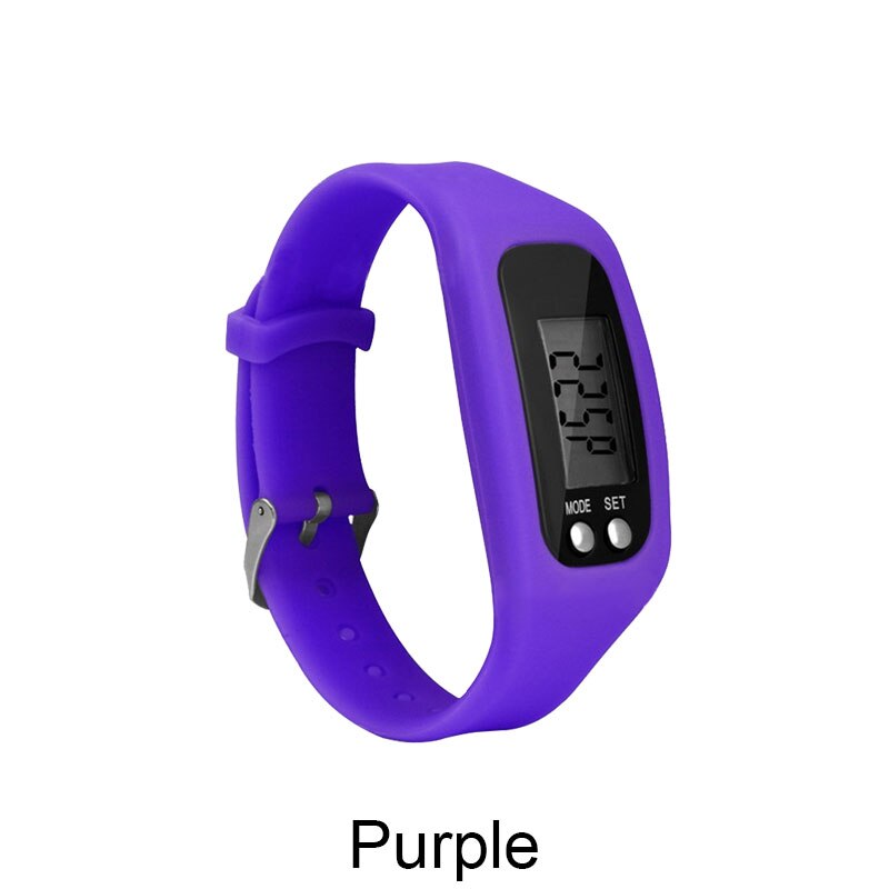 Smart klocka stegräknare löpning sport armband tracker steg pulsmätare räknare promenader fitness armband armband: Lila