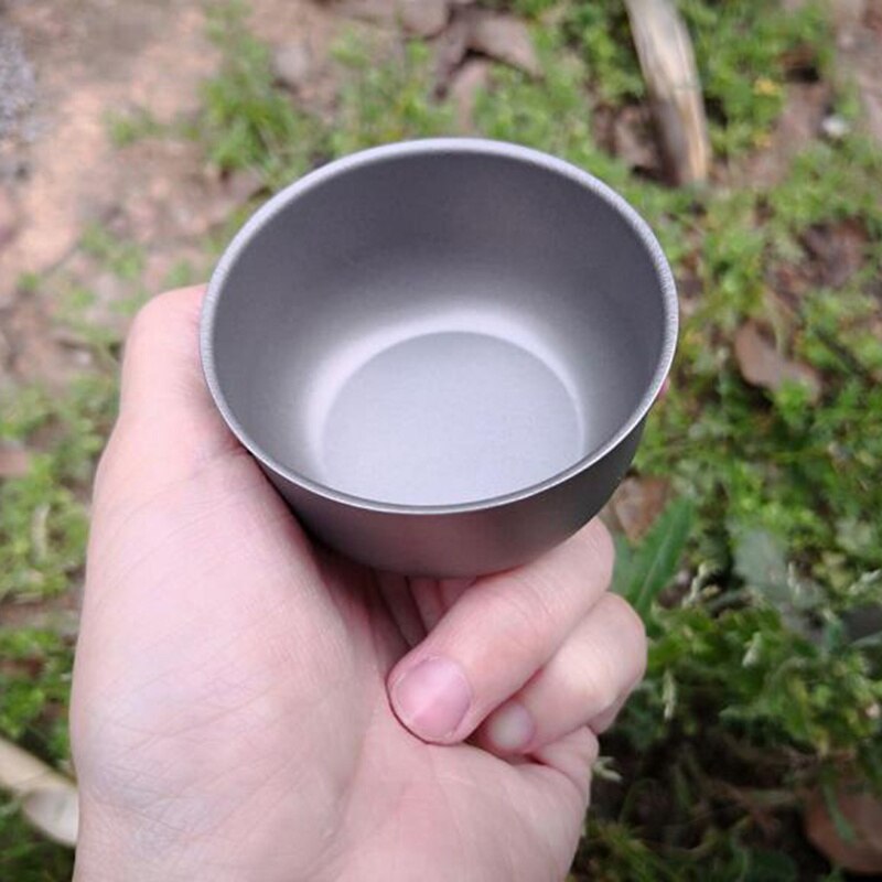 Vasos de vino al aire libre taza de agua de titanio, vajilla para acampar, olla de cocina, taza redonda de Picnic, taza de manicura aplicable