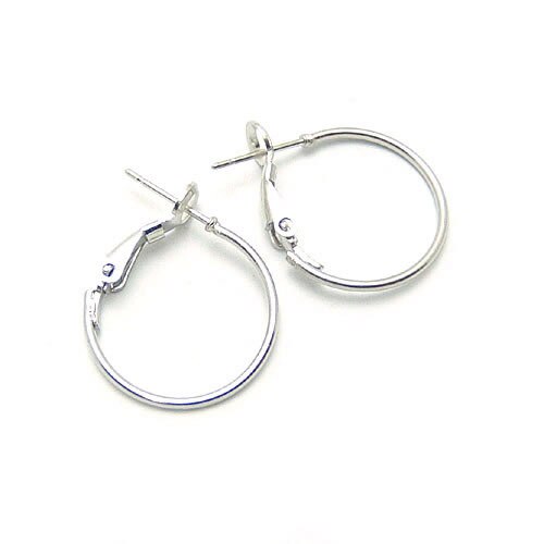 50PCS Diameter 20MM to 70MM Iron Hoop Earrings Big Loop Earrings Ring Diy Jewelry Findings Accessories: Imitation Rhodium / 25MM