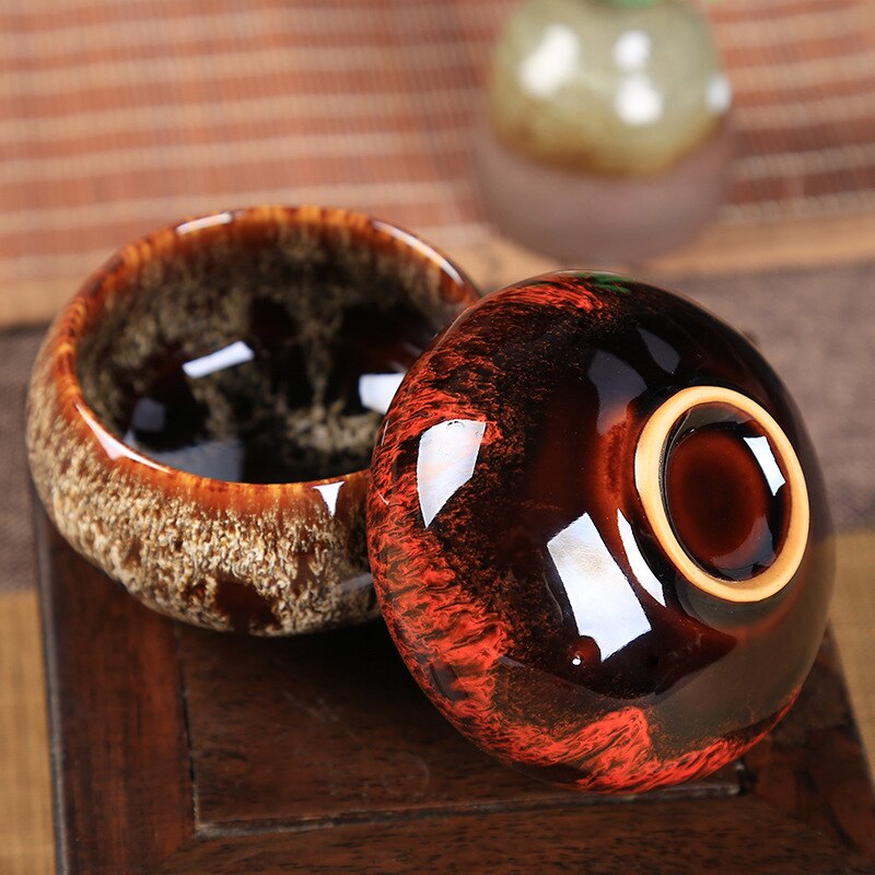 Kiln Baked tian mu you jian zhan Cup Ceramic Kung Fu Tea Set Small Teacup Tea Bowl Master Cup Pu'er Tea Teacup