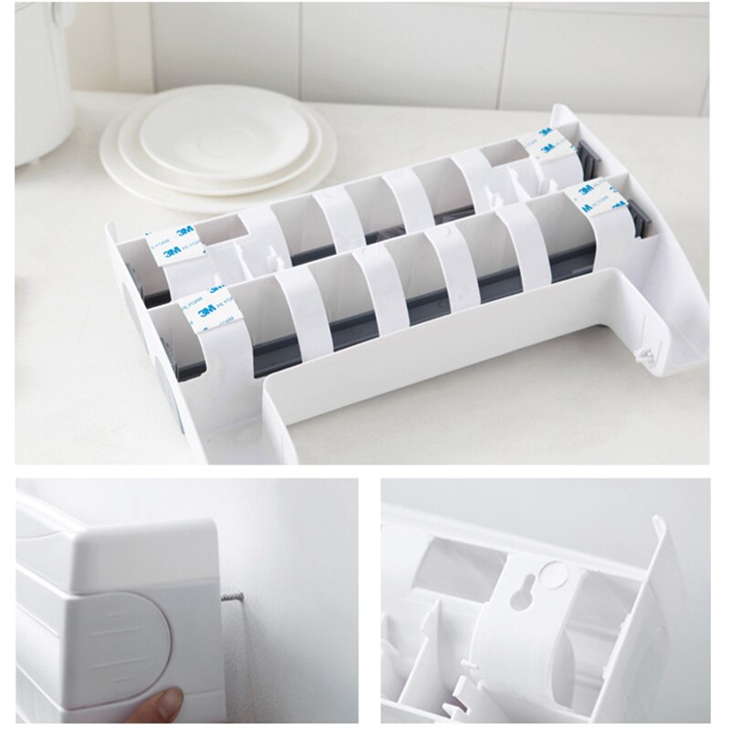 Kitchen paper holder aluminum foil cutter dispenser cutting plastic wrap kitchen storage rack shelf wall-mounted bracket