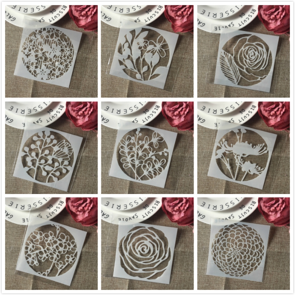 Plantillas de capas DIY, hoja de árbol, Ginkgo Bud, álbum de recortes de pintura, plantilla decorativa para colorear, álbum en relieve, 13cm, 8 piezas por juego: Verde