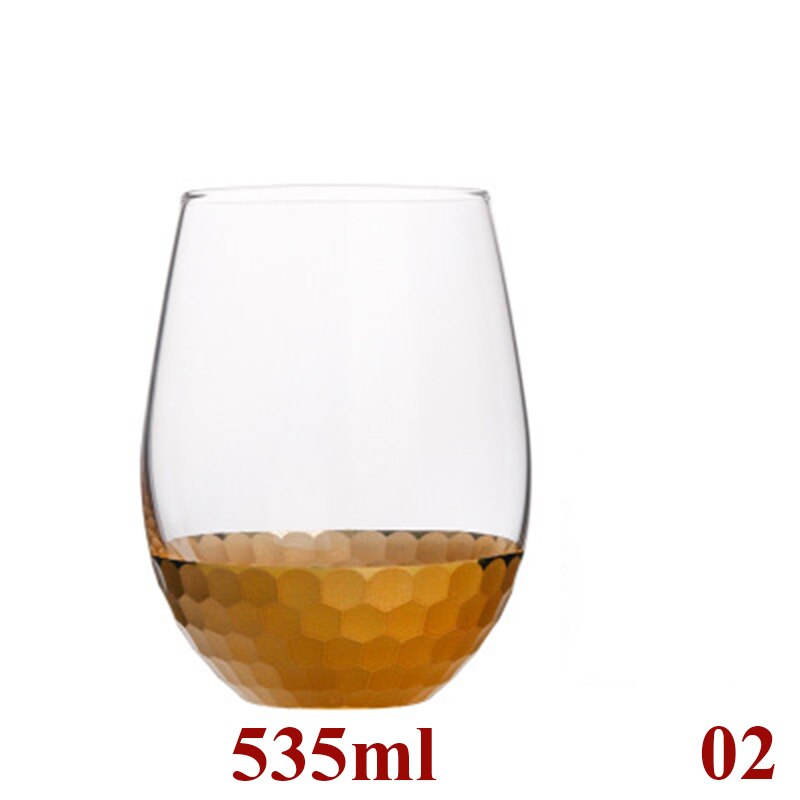 Sätta  of 2-340/375ml/535ml guld botten hem morgonvatten glas kontor juice glas cupsgla -70: 02-2 st