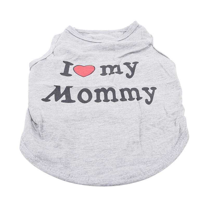 Mignon chien chat chemise vêtements pour animaux de compagnie printemps été gilet respirant pour chats petits chiens carlin chaton tenue: mom L