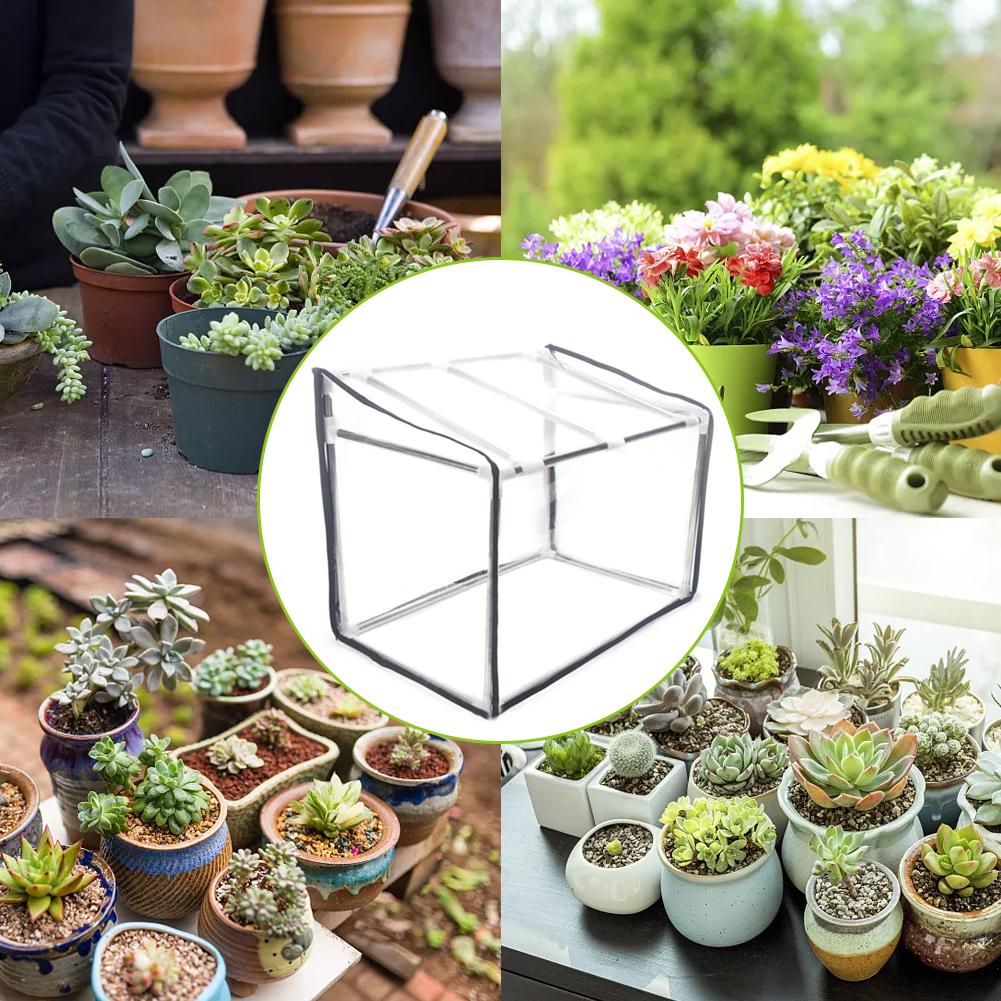 Mini plantes serre intérieur extérieur cache pot abri Transparent verre souple Film serre pour plantes de jardin: Default Title