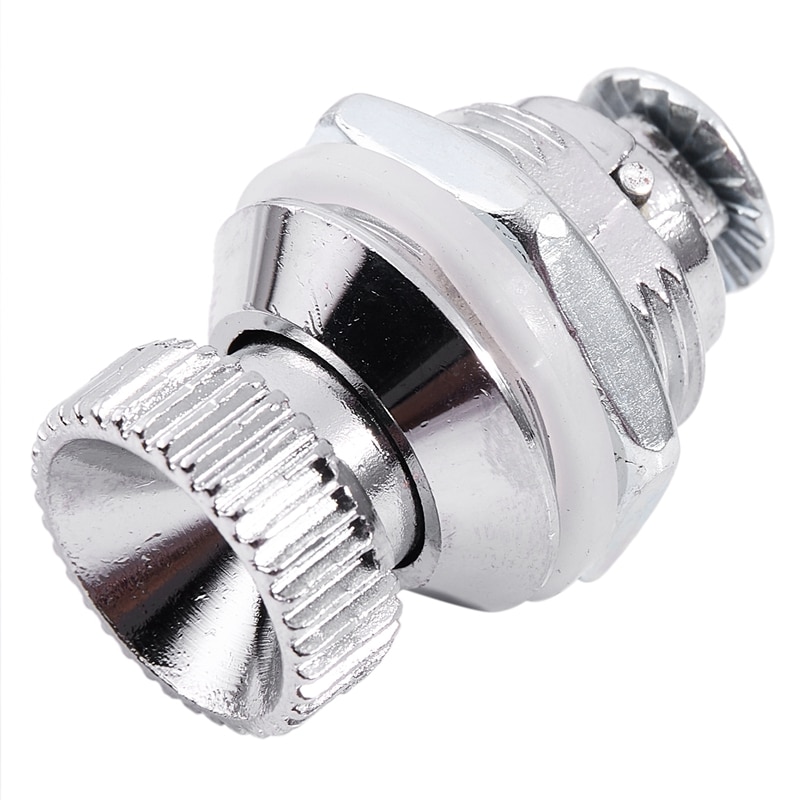 Lever lock for furniture, with round knob, external thread 1.7 cm