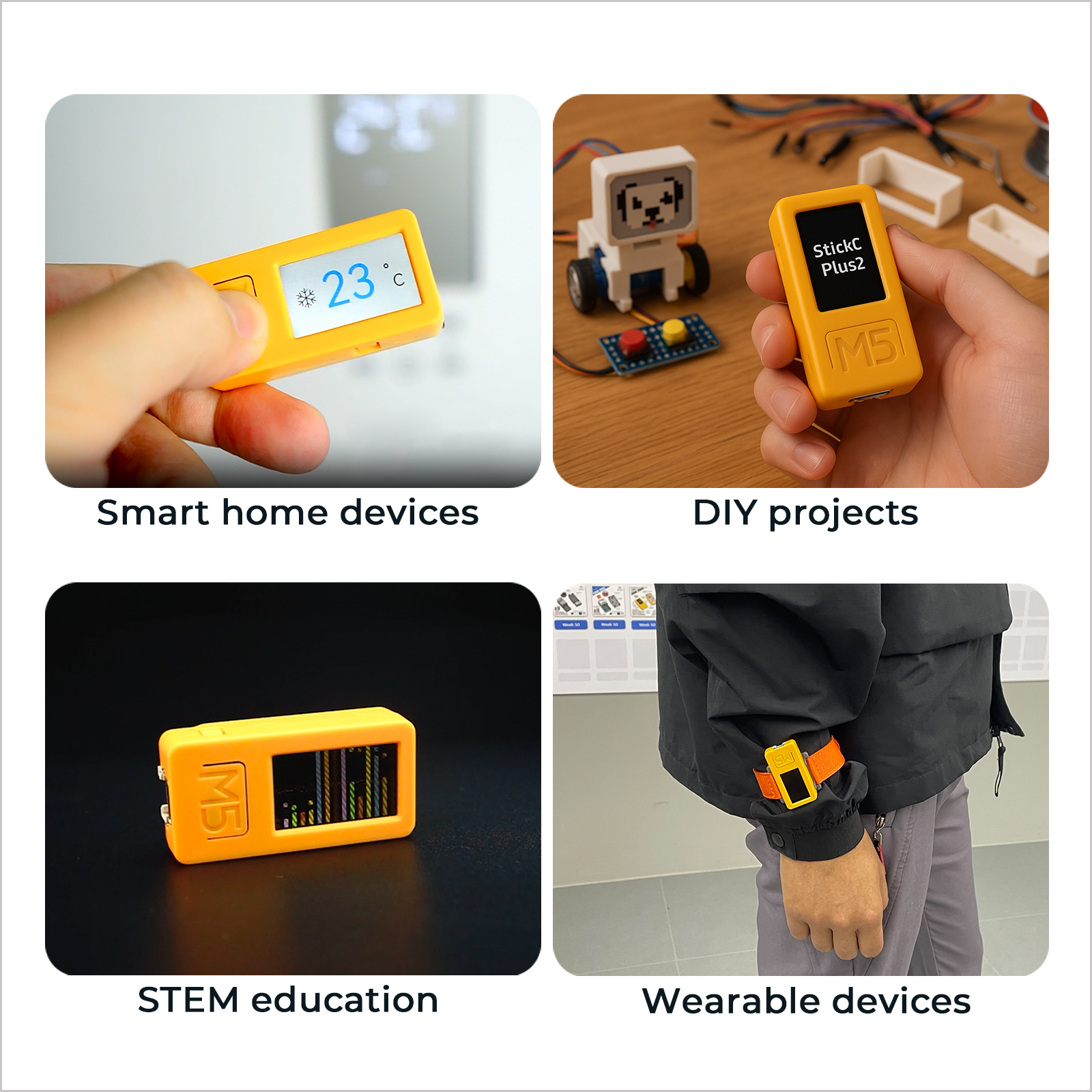 M5Stack officiel M5StickC PLUS2 ESP32-PICO Mini Kit de développement IoT IR et WiFi contrôleur IoT à écran TFTScreen 1.14 pouces