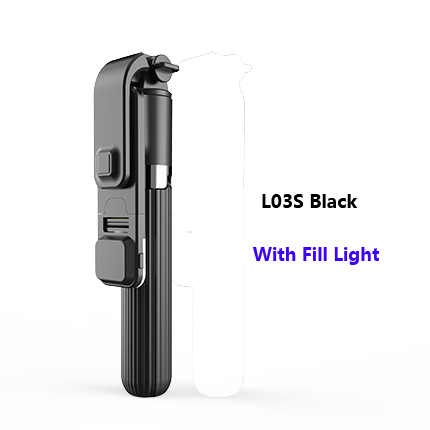 L03 inalámbrico Bluetooth Selfie Stick trípode Monopod Bluetooth trípode remoto inalámbrico palo de autofotos con obturador para IOS Android Cámara: Default Title