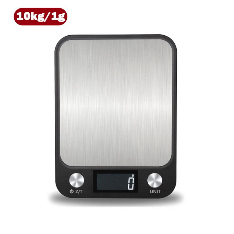 Báscula Digital multifunción para alimentos, balanza de cocina con pantalla LCD, 5/10kg/1g, de acero inoxidable, para pesar alimentos, herramientas de cocina: 10kg-1g