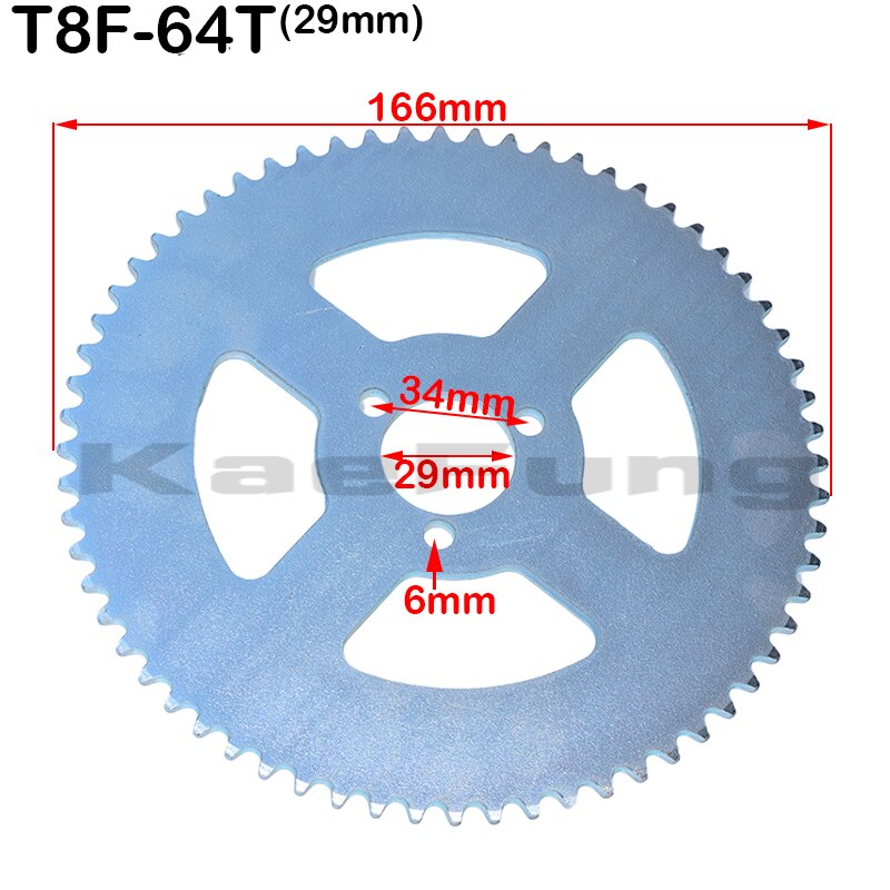 T8F 54T 64T 29mm Inner Diameter 54 64 Tooth Rear Chain Sprocket plate For 47cc 49cc Pocket Bike Mini Moto Quad ATV