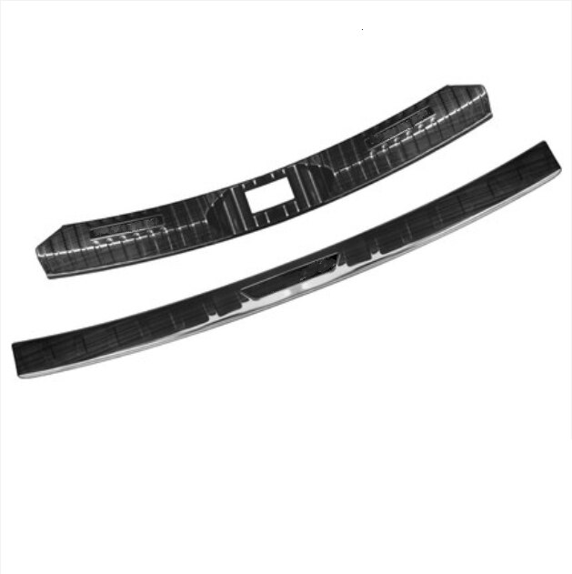 Car accessories For Ford Explorer Stainless Steel Rear Inner Trunk Boot Bumper Guard Plate Protector Molding Trim: Black 2 pcs