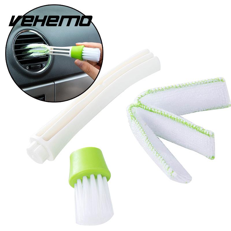 Vehemo Car Dashboard Vent Cleaner Tool Keyboard Air Outlet Dust Cleaning Brush