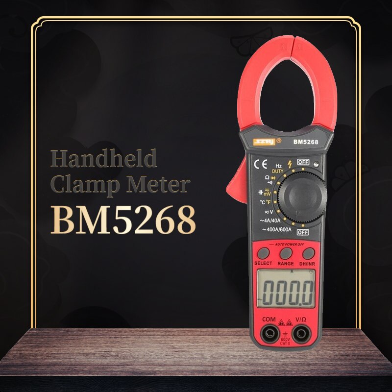 SZBJ BM5268 Digital Clamp Meter Multifunctional Multimeter AC/DC True RMS Volt Amp Ohm Capacitance Frequency Diode Tester