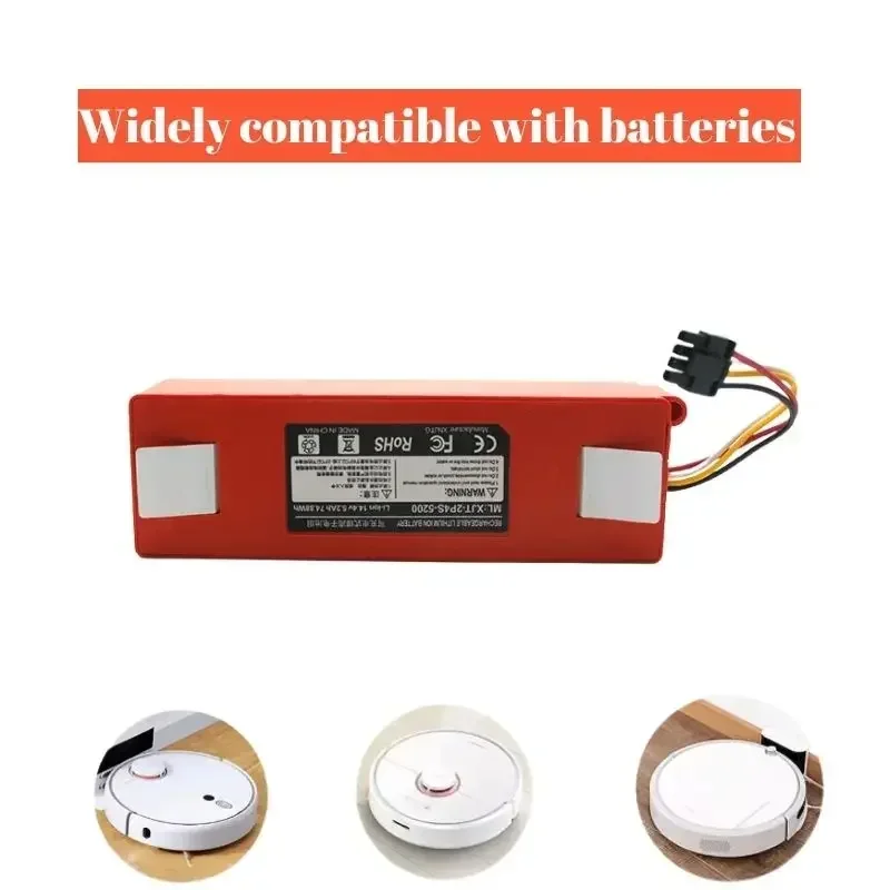 brr 2p4s 5200s 14.4V 12800mAh Akumulator zamienny do odkurzacza robota Xiaomi Roborock S55 S60 S65 S50 S51 S5 MAX S6 Parts