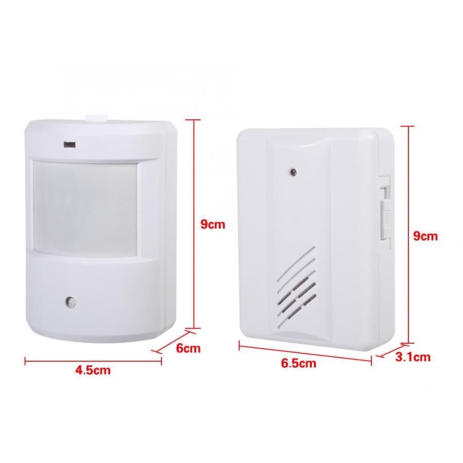 Split Motion Sensor Deurbel Alarm Draadloze Alert Beveiligingssysteem Voor Thuis Oprit Patrol Garage Deurbel Welkom Apparaat Wit